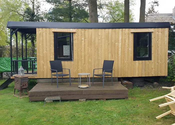 Parque de vacaciones Pipowagen Bed Bij Bos *